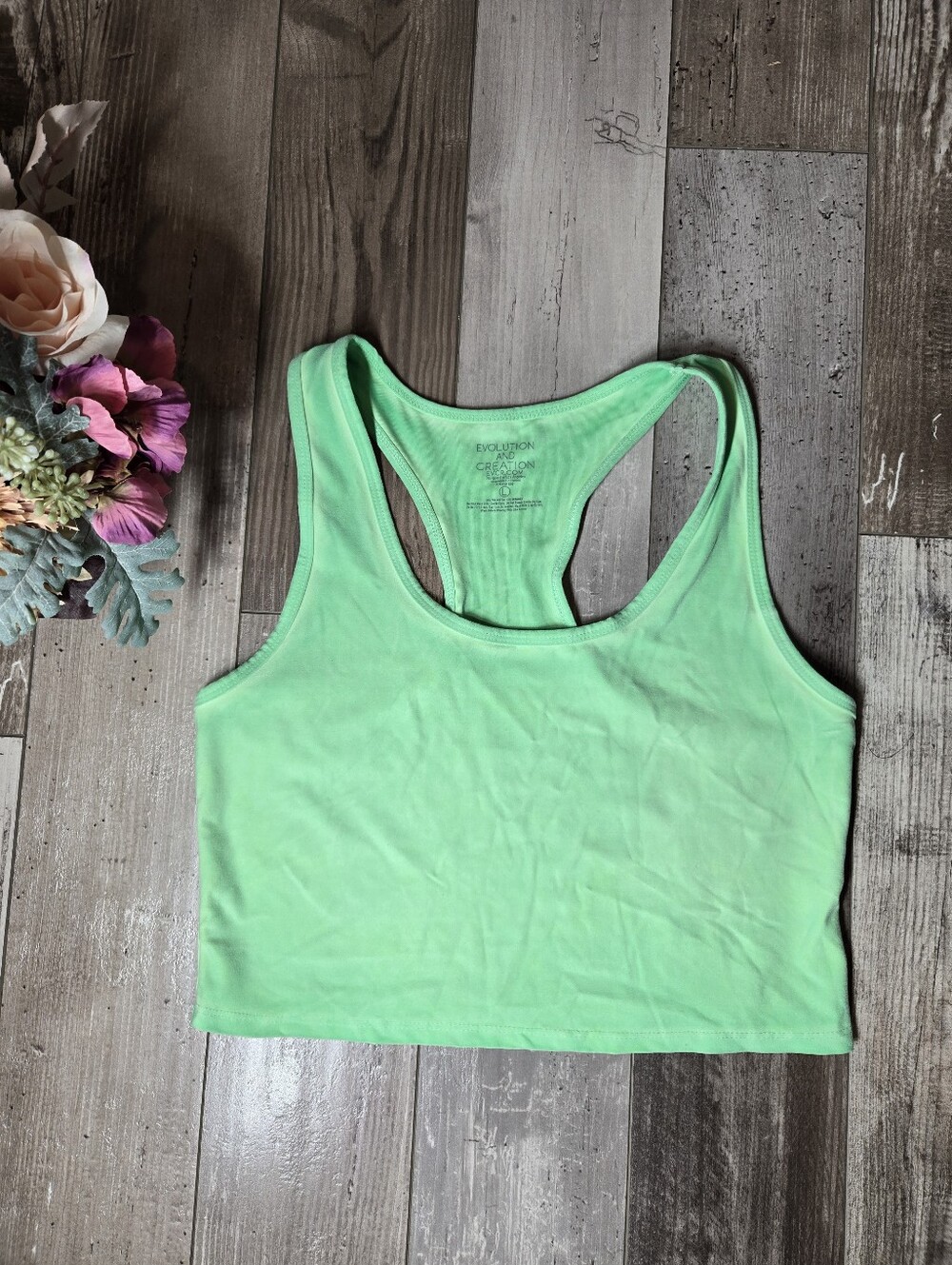 Evolution & Creation Green Racerback Crop Tank Top – Women’s Large NWOT - Picture 15 of 16